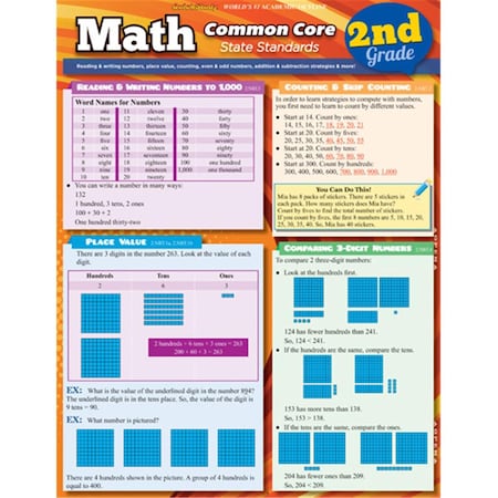 Barcharts Math Common Core 2Nd Grade Quickstudy Easel 9781423221562
